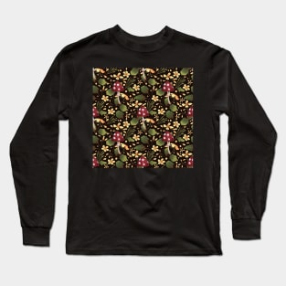 Floral Mushroom Pattern Long Sleeve T-Shirt